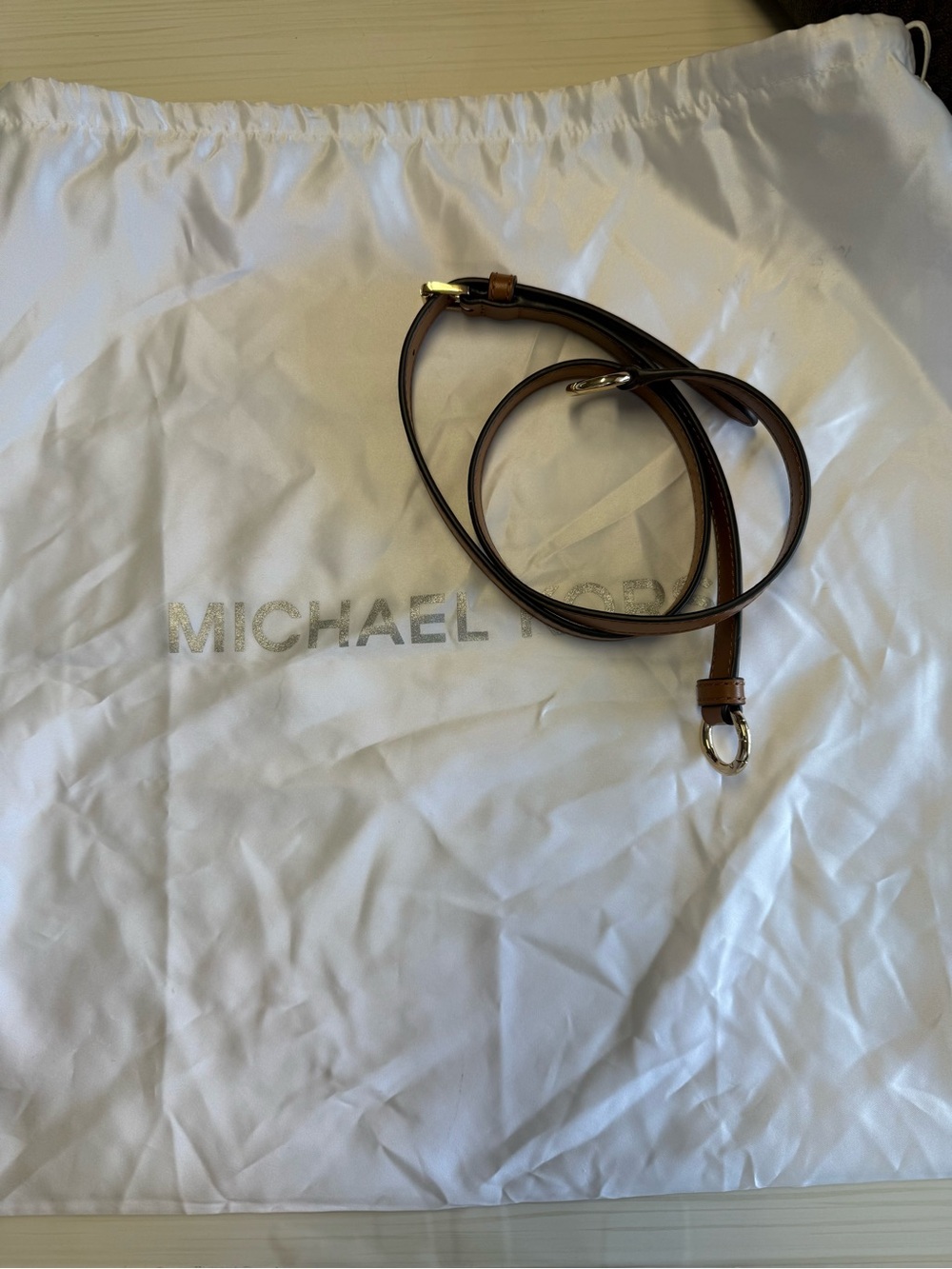 Michael Kors Signature MK Brown Tan Hobo Shoulder Crossbody Bag + Dust Bag - Picture 9 of 9